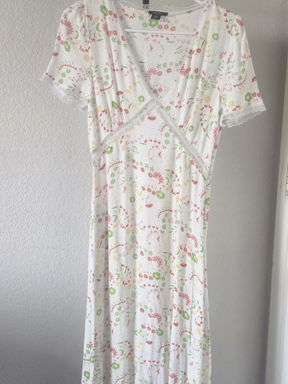 Nasty Gal White Floral Slip Dress with Pastel Blooms - Picture 2 of 11